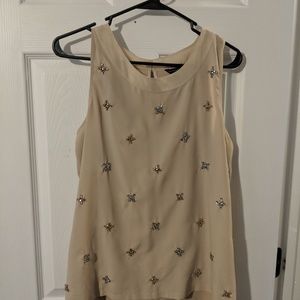 Tan Ann Taylor Jeweled Tank